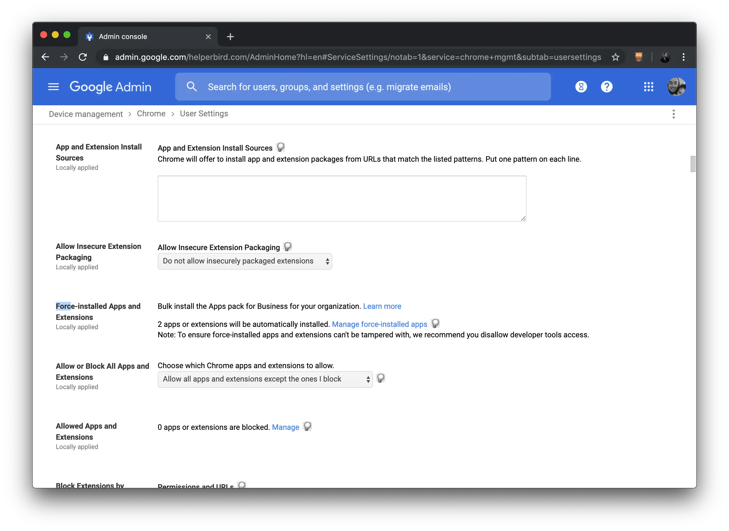 Step four of how to install Helperbird on G Suite