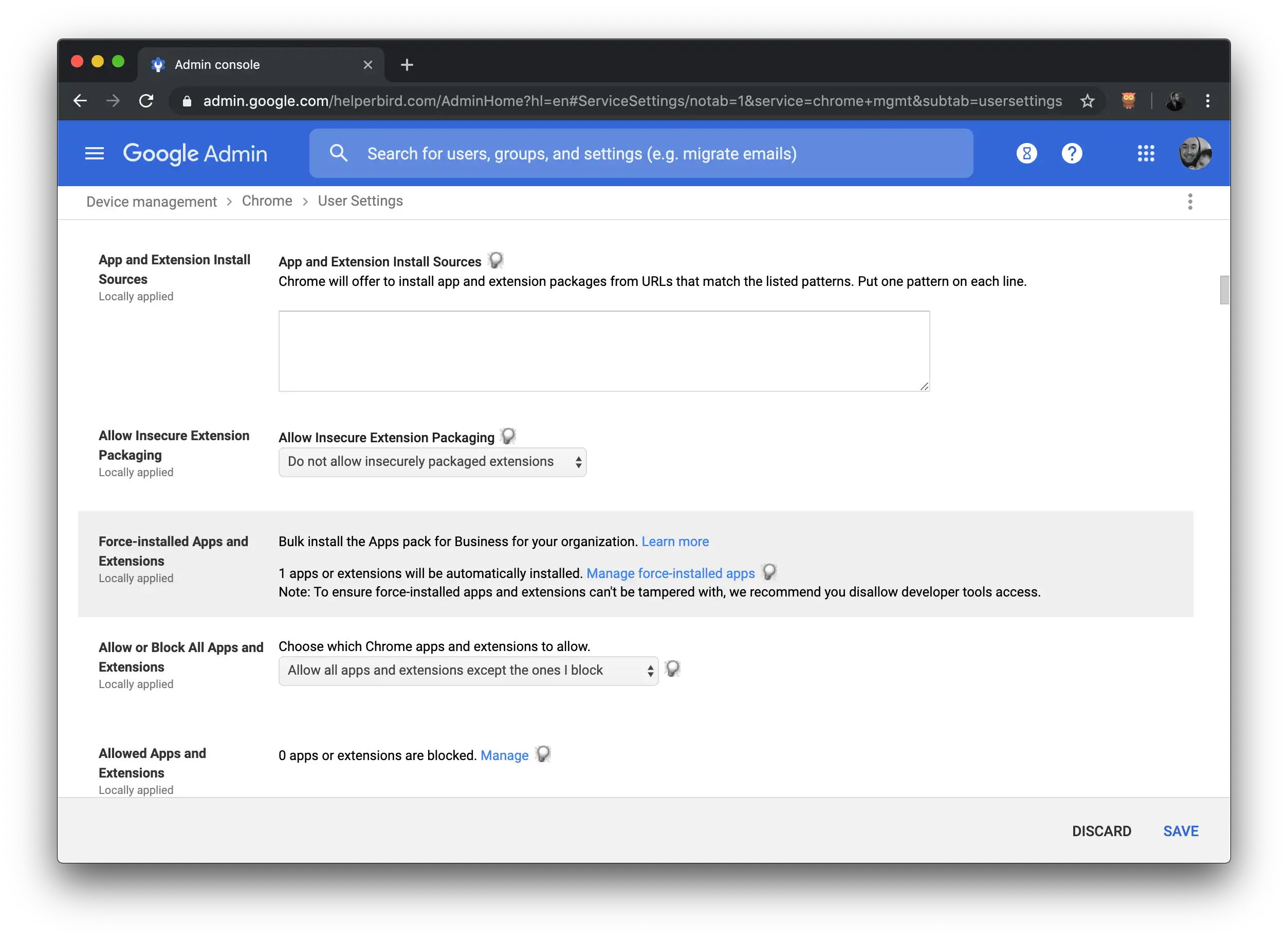Step nine of how to install Helperbird on G Suite