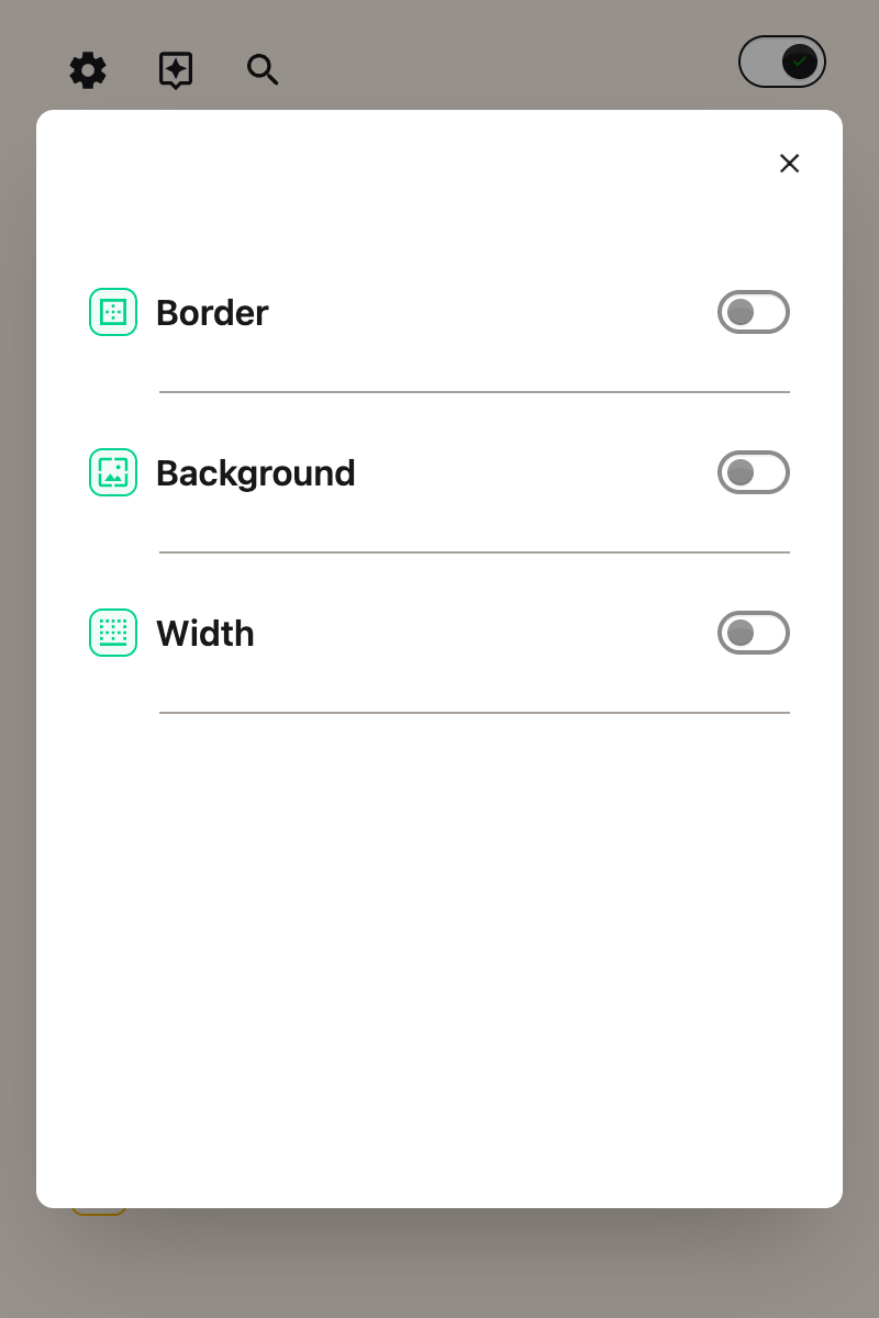 The Paragraphs panel open in the Helperbird popup, showing the Width control