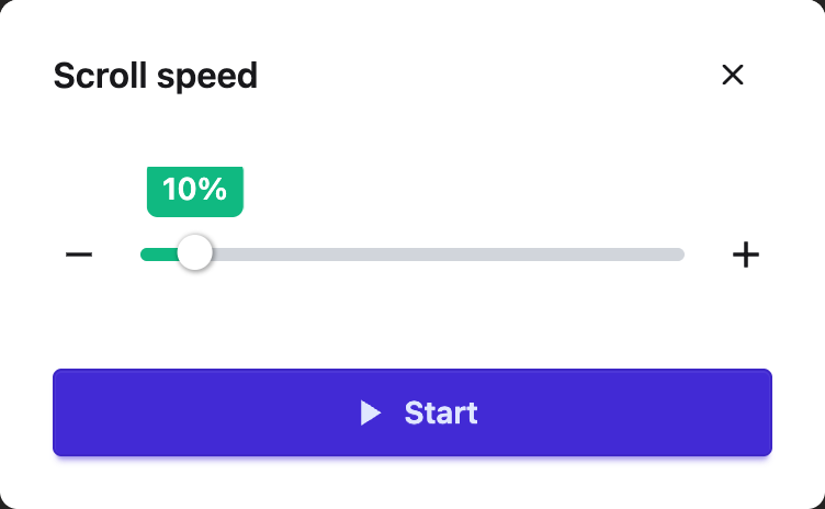 Auto-scroll with its Scroll speed control and Start button