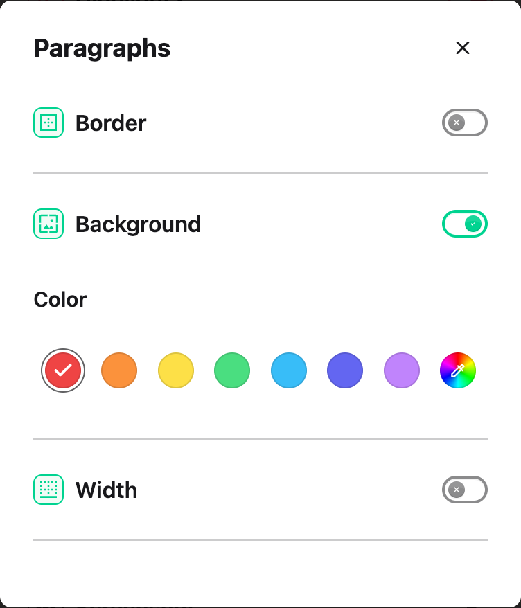 Paragraphs with Background enabled