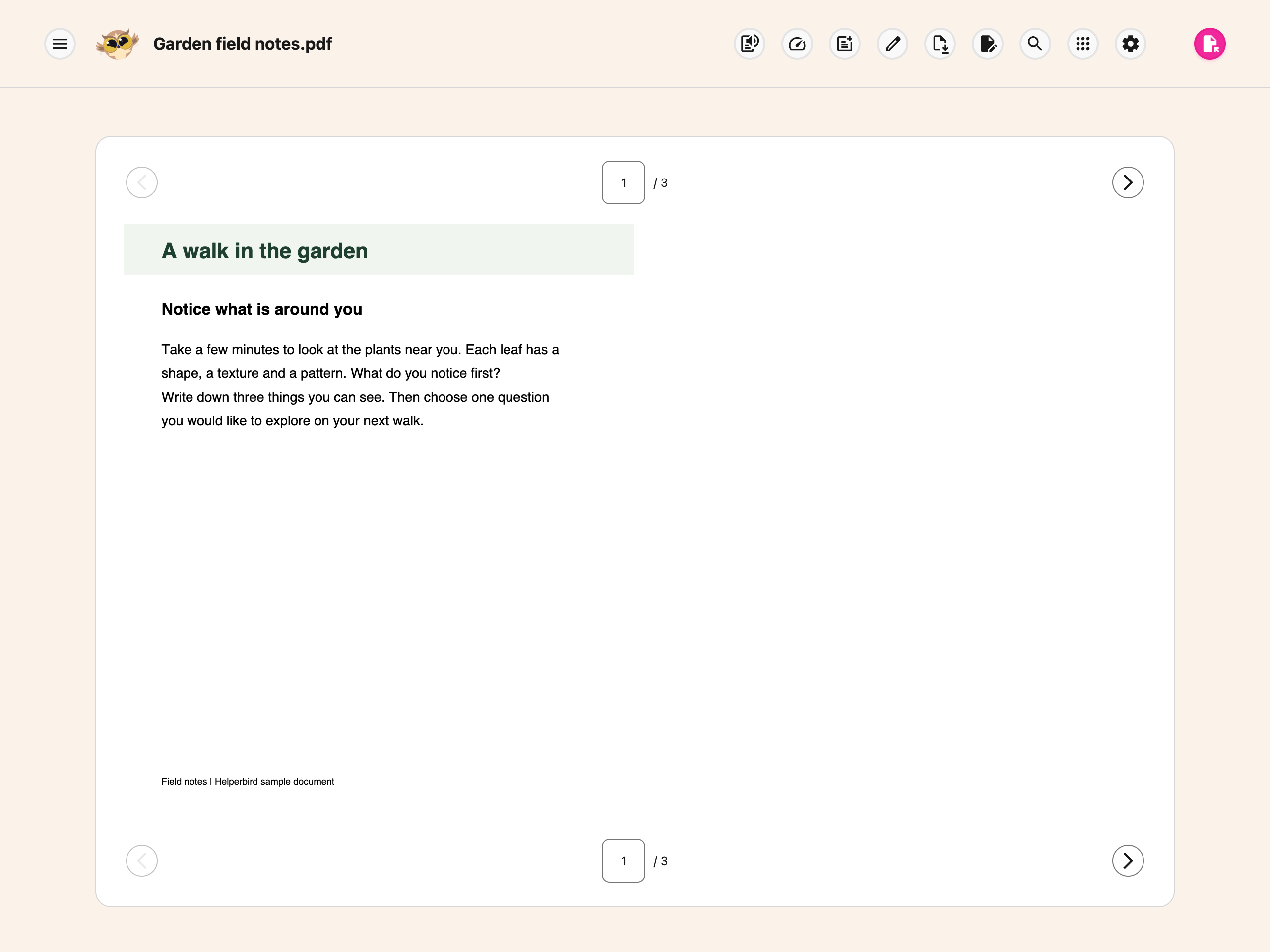 The PDF Reader header with the Add Textbox control
