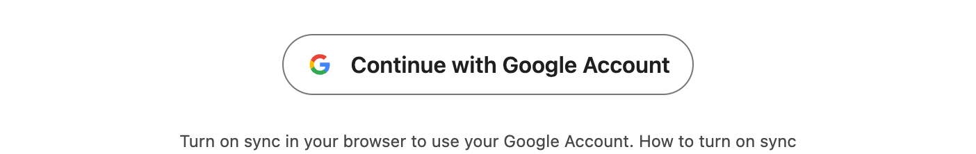 Google Account sign-in with a browser-sync reminder