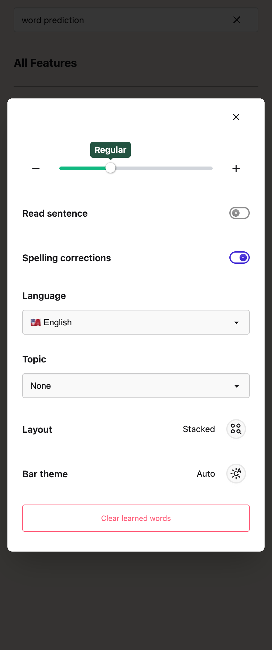 Layout set to Stacked with the circular layout button
