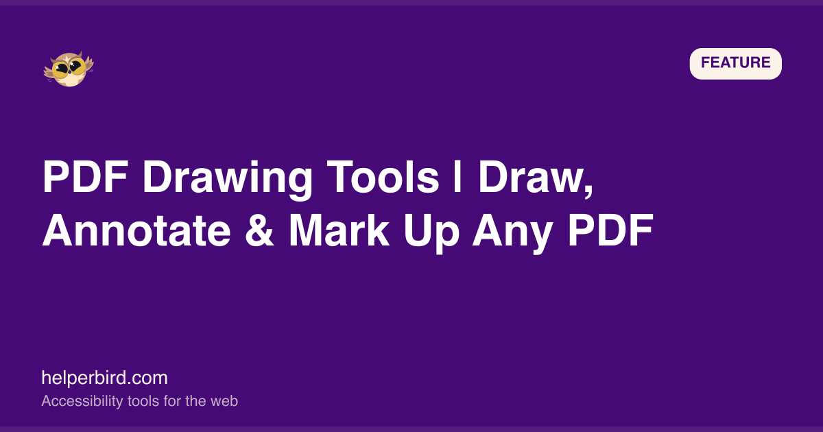 PDF Drawing Tools | Draw, Annotate & Mark Up Any PDF - Helperbird