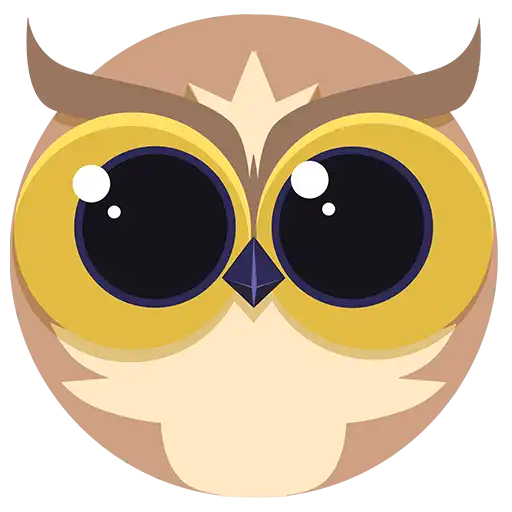 Helperbird logo: Stylized owl with large yellow eyes and a beige face, against a green background.